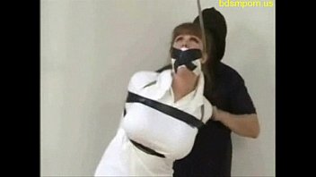 tape duct bondage mummy White wife froced anally by blacks